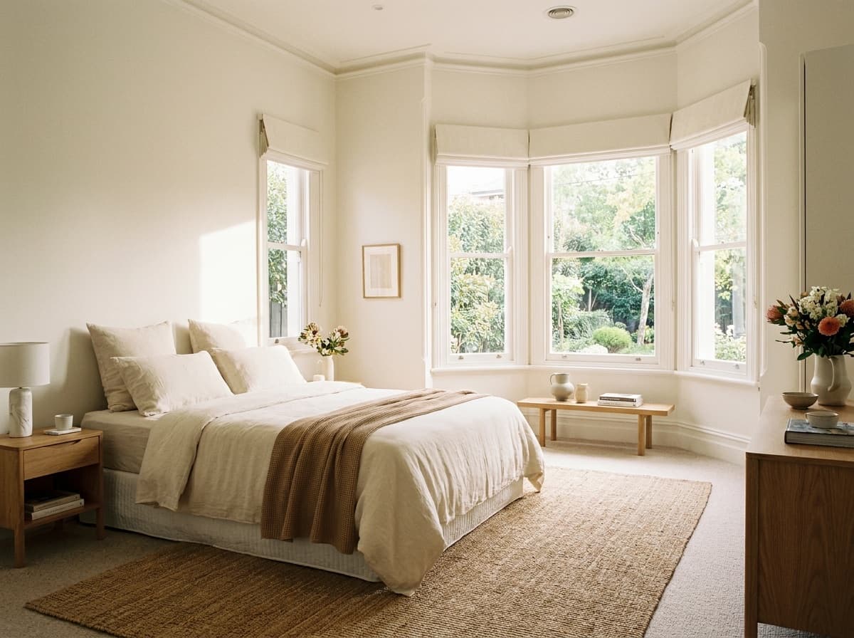 Spacious room with garden views